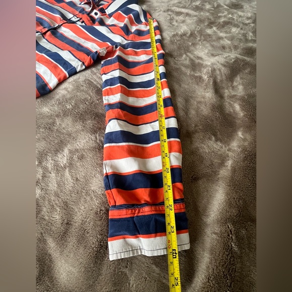 100% Silk Striped Sperry Blouse Sz Large - Picture 12 of 13